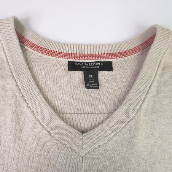 Banana Republic Cashmere Cotton Sweater Classic Preppy Old Money Quiet Luxury XL - Picture 3 of 7